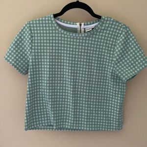 Checkered green crop top